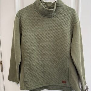 L.L. Bean Olive Quilted Pullover